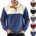 New Cross-Border European Size Autumn Winter American Style Casual Button Half-Zip Stand Collar Jacket Fashion Color_viptrois.com