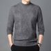 Jacquard Sweater Men's Autumn And Winter Warm Round Neck Knitted Sweater Slim Fitting Thread Jacket_viptrois.com