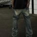 Men's Distressed Washed Ripped Jeans High Street Grunge Style Patchwork Splatter Paint Loose Straight Leg Flared Hem_viptrois.com