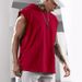 2024 Summer New Men's Pullover Sports And Casual Trendy Sleeveless Hooded Vest Loose_viptrois.com