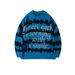 Men's Clothing Retro Color Block Striped Sweater Autumn/Winter Loose Fit Versatile Crew Neck Long Sleeve Knitwear_viptrois.com
