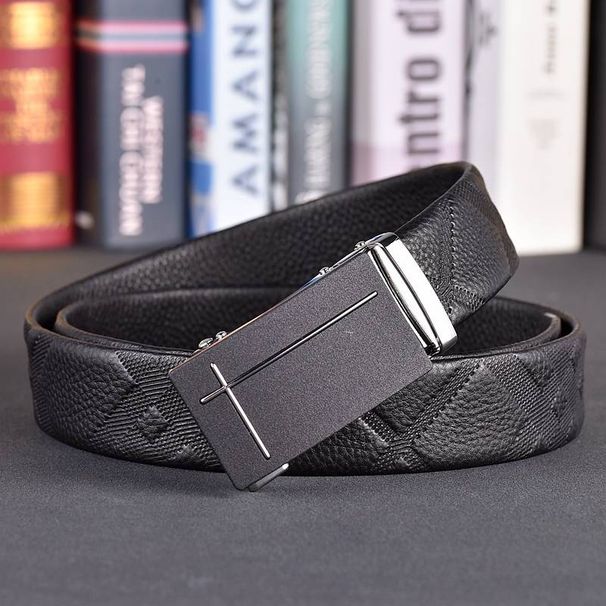 2024 Men's Belt Automatic Buckle Belt Fashionable Classic Versatile Trendy Pants Belt Simple and Casual_viptrois.com