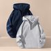 Men's Fleece Hooded Half-Zip Sweatshirt - Heavyweight Unisex Pullover With Ribbed Hem For Winter Comfort_viptrois.com