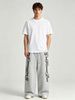 High Street Hip Hop Straight Leg Trousers Retro Harajuku Print Fleece Lined Drawstring Casual Pants For Men And Women Plus Size_viptrois.com
