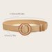 Women Braided Belts Hand Woven Round Buckle Elastic Pp Straw Belt_viptrois.com