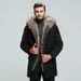 "Classic Mid-Length Winter Coat For Men – Raccoon Fur Collar & Plush Lining, Timeless Dad & Husband Style"_viptrois.com