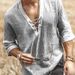 Men's Clothing Chest Tie Corns Mid Sleeve T Shirt_viptrois.com