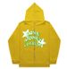 New Trendy Loose LOVE Star 2 Print Versatile Long Zipper Hoodie Jacket Korean Style Hooded Outerwear_viptrois.com