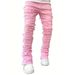 Trendy Patchwork Jeans For Women & Men – Stretch Denim Straight-Leg Pants With Custom Embroidery (S-XXL)_viptrois.com