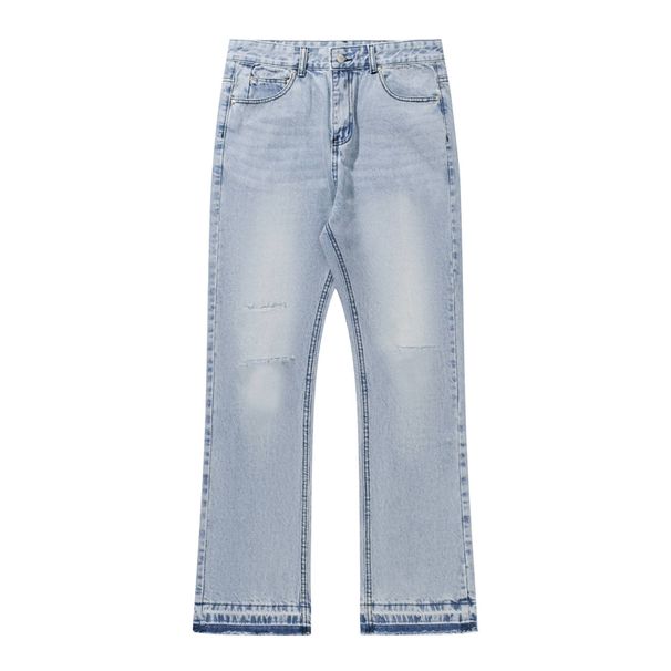 Men's Clothing Niche Trendy Brand Style Washed Old Loose Men's Hole Cleanfit Jeans_viptrois.com