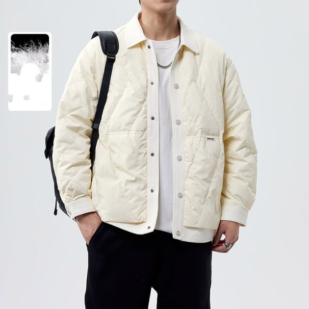 Men’s Reversible Down Jacket – 550FP White Duck Feather, Water-Resistant, Long Coat, Loose Fit, All-Season Wear (M-4XL)_viptrois.com
