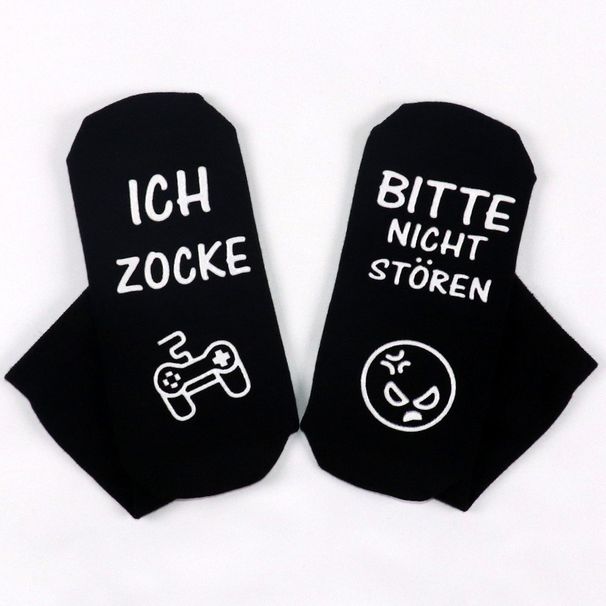 Cotton mid-tube socks monogrammed non-slip floor socks_viptrois.com