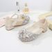 Girls' Leather shoes children princess shoes new rhinestone middle and big children student single shoes little girl high heel spring and autumn cryst_viptrois.com