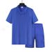 Men's Summer Waffle Knit Polo Shirt And Shorts Set - Breathable Casual Two-Piece Outfit For Relaxation & Travel_viptrois.com
