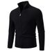 Modern Stand Collar Knit Cardigan For Men – Slim-Fit Zip-Up Pullover With Ribbed Hem_viptrois.com