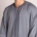Men's Clothing New Style Grey Ethnic Style Men's Long Shirt Ready Stock Muslim Robe Pullover 1138203_viptrois.com