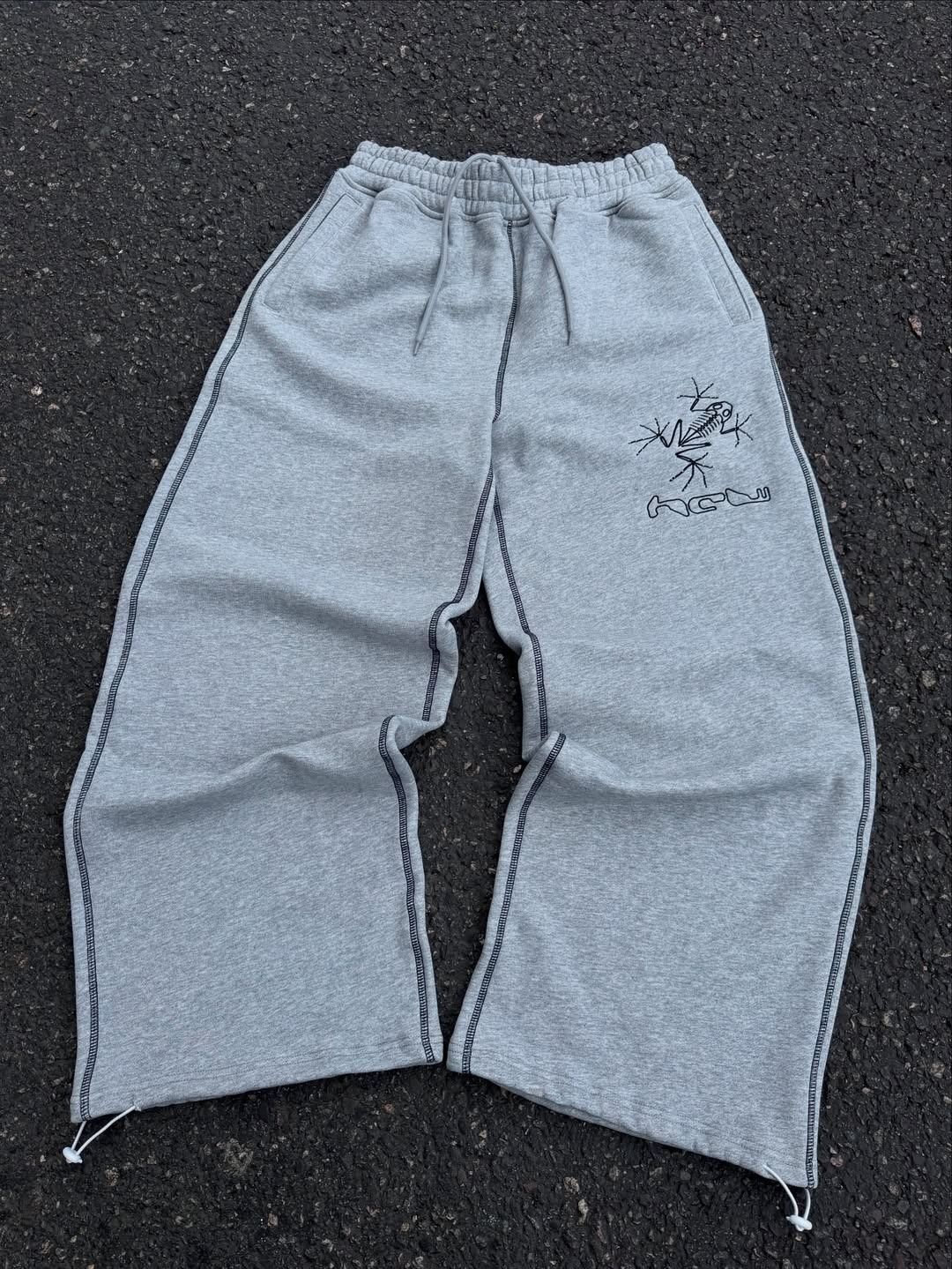 Men's Casual Embroidered Streetwear Pants - Loose Fit Straight Leg Summer Trousers With Unique Design Comfortable & Stylish For Teens & Young Adults_viptrois.com