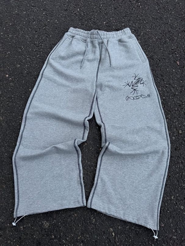 Men's Casual Embroidered Streetwear Pants - Loose Fit Straight Leg Summer Trousers With Unique Design Comfortable & Stylish For Teens & Young Adults_viptrois.com