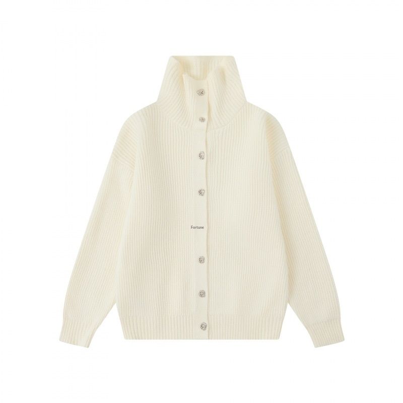 Pure Wushu Men's Clothing 25 Autumn Winter New Japanese Retro High Collar Cardigan Sweater Unisex Solid Color Loose Lazy_viptrois.com