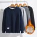 Autumn And Winter Fleece Sweater Men's And Women's Round Neck Pullover Loose Thickened Lamb Fleece Warm Inner Top Solid Color Sweater_viptrois.com