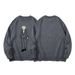 YWFG Men's Cartoon Jacquard Sweater - Oversized Casual Knit Pullover With Unique Pattern Design, Soft Polyester Fabric, Unisex Comfort Fit For Teens_viptrois.com
