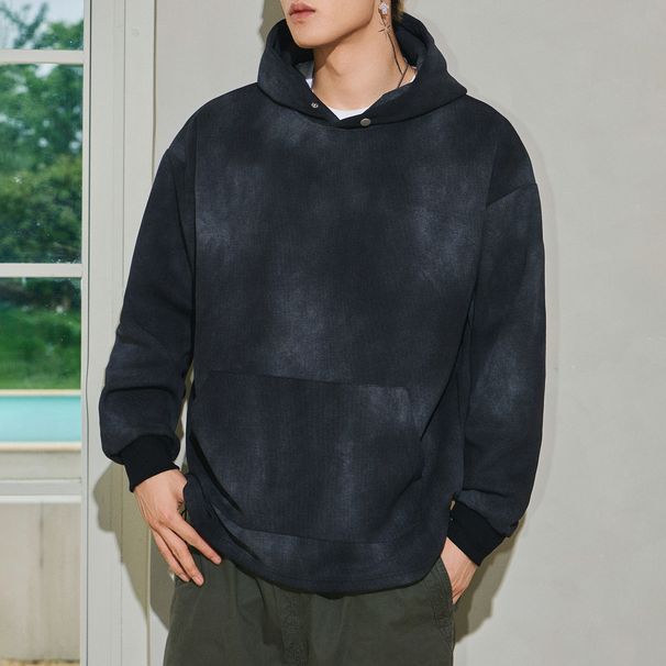 Heavyweight Hooded Sweatshirt – 320GSM Vintage Streetwear Pullover With Tie-Dye & Drop Shoulder (M-3XL, 3 Colors)_viptrois.com