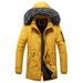 Men's Clothing Winter Parka With Detachable Raccoon Fur Hood, Thick Fleece-Lined Jacket For Cold Weather, Casual Zip-Up Coat_viptrois.com