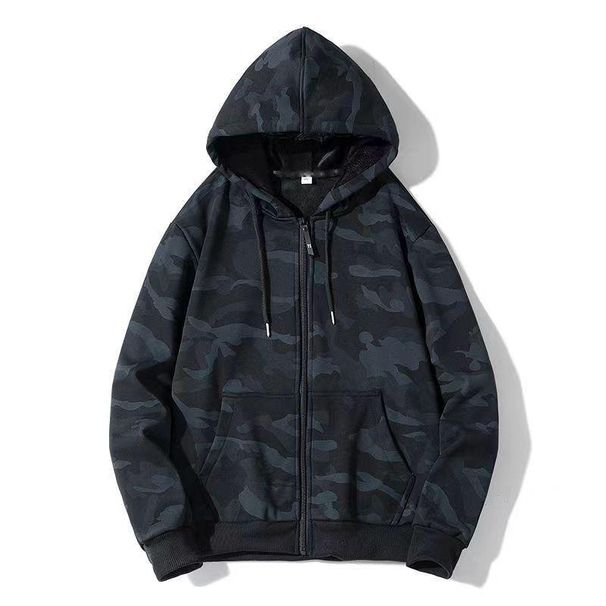 Sweater Men's Cardigan Jacket Trendy Brand Men's Autumn Large Size Camouflage Hooded Clothes Casual Jacket_viptrois.com