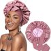 Hair Care & Styling Double Layer Satin Ribbon Round Hat Bow Silk Beauty Hair Care Wide Brim Hat Female Headscarf Sleeping Cap_viptrois.com