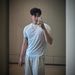 Lycra Ice Silk Cotton T-Shirt For Men, Slim Fit, Stretchy, Three-Quarter Sleeve, Breathable, Quick-Dry, Cool And_viptrois.com