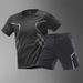 Men's Clothing Ice Silk Quick Drying Clothes Fitness T Shirt Running Short Sleeved Shorts Training Clothes_viptrois.com