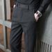 Men’s Herringbone Wool-Blend Dress Pants – Slim Fit Business Casual Trousers (Stretch Comfort, All-Season Versatility)_viptrois.com