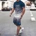 Men's Summer Trendy T-Shirt And Beach Shorts Set 3D Digital Printing Short Sleeved Casual Wear for Men_viptrois.com