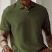 Men's Solid Color Polo Shirt, Breathable Casual Slim Fit Short Sleeve Top For Business Casual & Everyday Wear_viptrois.com