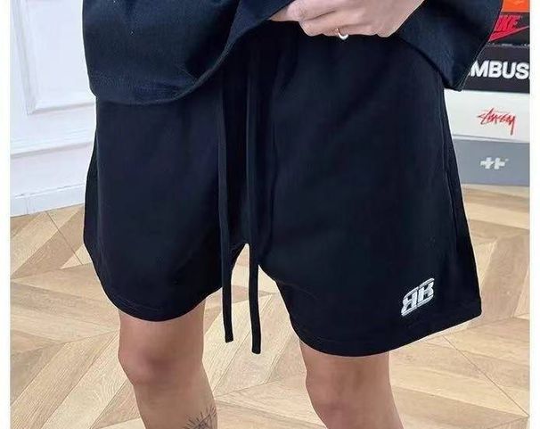 Light Gray Youth Fitness Basketball Athletic Shorts for Men Summer Style Casual Trendy Pants_viptrois.com