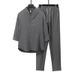 Men's Chinese Style Viscose Summer Tang Suit Set, Retro Modified Hanfu Short Sleeve T-Shirt Outfit, Zen Tea Clothing_viptrois.com