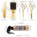 Barber Tools Gold Suit 14 in1 Professional Hairdressing Scissors Barbershop Comb Brush Spray Bottle Hair Stylist Supplies_viptrois.com