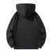 Men's Fleece-Lined Hooded Sweatshirt – Oversized Pullover With Brushed Interior, Minimalist Streetwear (Black/Grey/Navy Blue)_viptrois.com