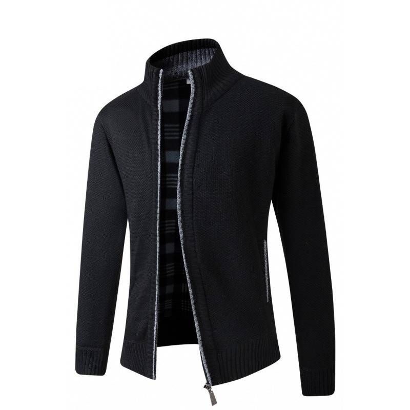 Men's Thick Knit Cardigan Sweater, Casual Winter Warm Open Front Pullover, Slim Fit Long Sleeve, Machine Washable, Multiple Colors & Sizes (M-3xl)_viptrois.com