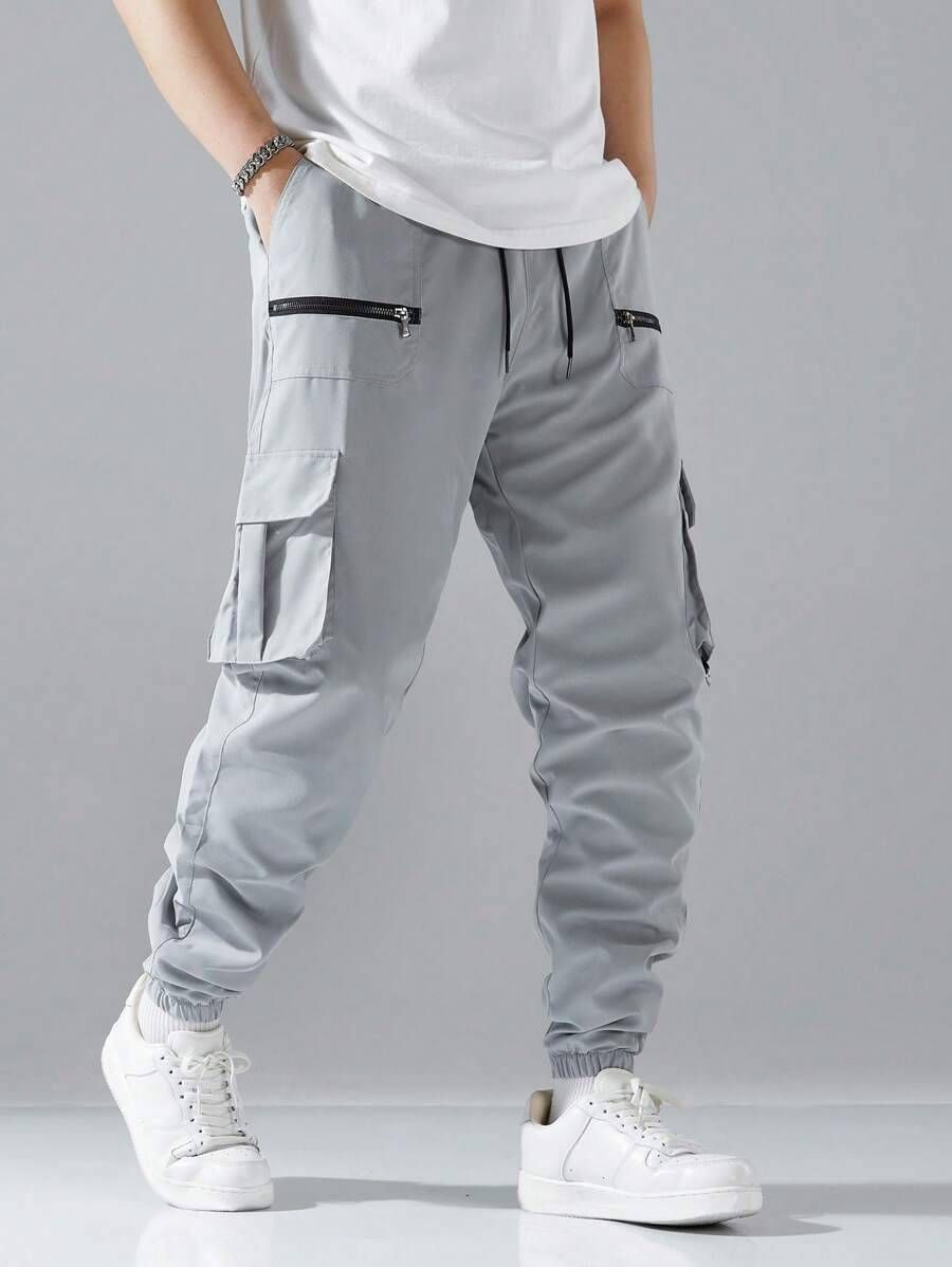 Men's Multi-Pocket Cargo Trousers Workwear Pants Streetwear Durable Cotton Midweight Low Waist Spring Autumn Winter_viptrois.com