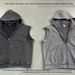 Men's Clothing 400g Heavyweight Distressed Hooded Vest – Raw-Hem Zip-Up Streetwear Sleeveless Top With Side Pockets (Ruins Black/Ruins Grey)_viptrois.com