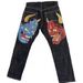 Men's Clothing hip-hop trendy jeans for men high street fashion cartoon print funny style loose straight wide-leg trousers_viptrois.com