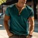 Men's Clothing Summer Stand Up Collar Color Matching Short Sleeved T Shirt Button Collar Casual Tops Breathable Fashion Casual_viptrois.com