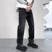Men's Clothing Personalized Design Jeans Autumn Slim Loose Large Size Drape Mopping Wide Leg Long Pants_viptrois.com
