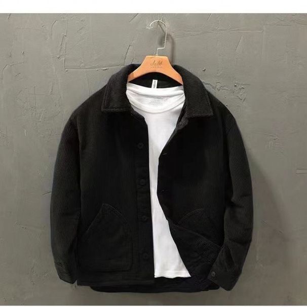 2025 Autumn Winter Cotton Clothing, Thick Corduroy Casual Warm Loose Fit For Middle-Aged And Elderly Men, Men's Striped_viptrois.com