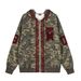 Camouflage Sweatshirt Striped Patchwork Three Stripes Loose Fit Sports Shirt Men's Street Style Letter Embroidery Hooded_viptrois.com