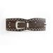 Y2K Wide Waist Cincher Belt With Pyramid Studs, Punk Gothic Adjustable Belt For Harajuku Street Style, Unisex Fashion Accessory_viptrois.com