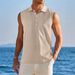 Men's Clothing Summer Half Open Sleeveless Bottoming Shirt Outdoor Casual Vest_viptrois.com