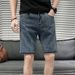 Summer Thin Starry Sky Pattern Denim Shorts Men Loose Straight American Style Trendy Casual Five-Point Mid-Length Pants_viptrois.com