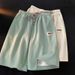 Ice Silk Shorts For Women Summer High Waist Loose Wide Leg Pajama Pants Casual Sports Outer Wear Versatile_viptrois.com